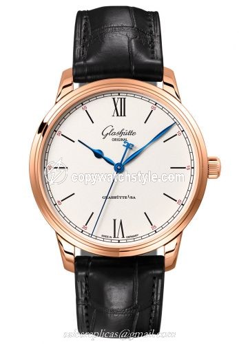 Glashutte Original Senator Excellence Red Gold / Silver / Alligator / Folding 1-36-01-02-05-50 Glashutte Original Senator Excellence Red Gold / Silver / Alligator / Folding 1-36-01-02-05-50