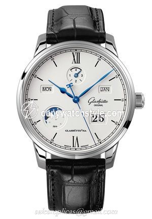 Glashutte Original Senator Excellence Perpetual Calendar Stainless Steel / Silver / Alligator / Folding 1-36-02-01-02-30 Glashutte Original Senator Excellence Perpetual Calendar Stainless Steel / Silver / Alligator / Folding 1-36-02-01-02-30