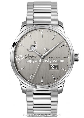 Glashutte Original Senator Excellence Panorama Date Moonphase Stainless Steel / Grey / Bracelet 1-36-04-03-02-70 Glashutte Original Senator Excellence Panorama Date Moonphase Stainless Steel / Grey / Bracelet 1-36-04-03-02-70