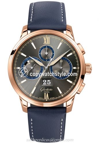Glashutte Original Senator Chronograph Panorama Date Capital Edition Red Gold / Grey / Calf / Folding 1-37-01-04-05-55 Glashutte Original Senator Chronograph Panorama Date Capital Edition Red Gold / Grey / Calf / Folding 1-37-01-04-05-55