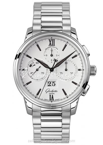 Glashutte Original Senator Chronograph Panorama Date Stainless Steel / Silver / Bracelet 1-37-01-05-02-70 Glashutte Original Senator Chronograph Panorama Date Stainless Steel / Silver / Bracelet 1-37-01-05-02-70