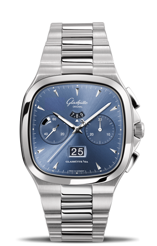 Glashutte Original Seventies Chronograph Panorama Date Blue / Bracelet 1-37-02-03-02-70 Glashutte Original Seventies Chronograph Panorama Date Blue / Bracelet 1-37-02-03-02-70