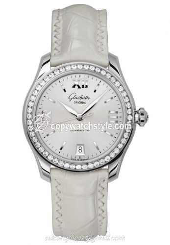 Glashutte Original Lady Serenade Stainless Steel / Diamond / Silver / Alligator / Pin 1-39-22-02-22-44 Glashutte Original Lady Serenade Stainless Steel / Diamond / Silver / Alligator / Pin 1-39-22-02-22-44