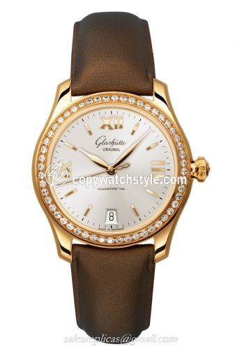 Glashutte Original Lady Serenade Rose Gold / Diamond / Silver / Calf / Pin 1-39-22-04-11-44 Glashutte Original Lady Serenade Rose Gold / Diamond / Silver / Calf / Pin 1-39-22-04-11-44