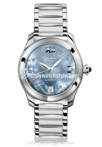 Glashutte Original Lady Serenade Stainless Steel / Blue MOP - Index Line / Bracelet 1-39-22-11-02-34 Glashutte Original Lady Serenade Stainless Steel / Blue MOP - Index Line / Bracelet 1-39-22-11-02-34