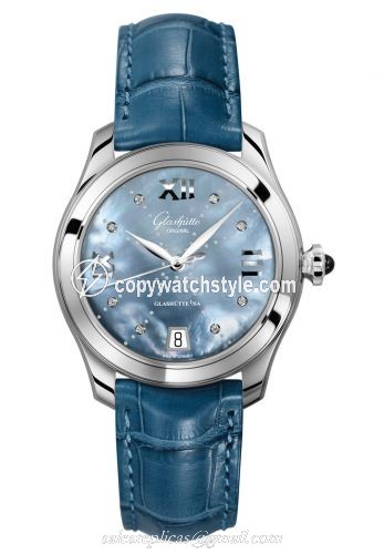Glashutte Original Lady Serenade Stainless Steel / Blue MOP - Index Line / Alligator / Pin 1-39-22-11-02-44 Glashutte Original Lady Serenade Stainless Steel / Blue MOP - Index Line / Alligator / Pin 1-39-22-11-02-44