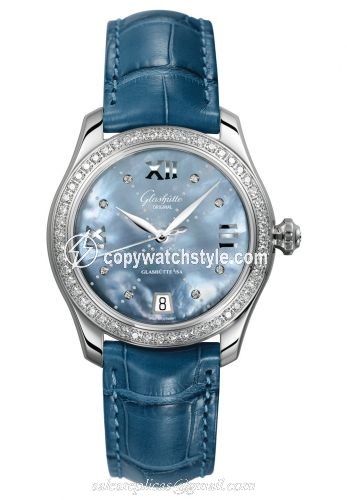 Glashutte Original Lady Serenade Stainless Steel / Diamond / Blue MOP - Index Line / Alligator / Pin 1-39-22-11-22-44 Glashutte Original Lady Serenade Stainless Steel / Diamond / Blue MOP - Index Line / Alligator / Pin 1-39-22-11-22-44