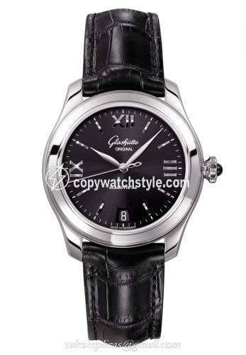 Glashutte Original Lady Serenade Stainless Steel / Black / Alligator / Folding 1-39-22-20-02-04