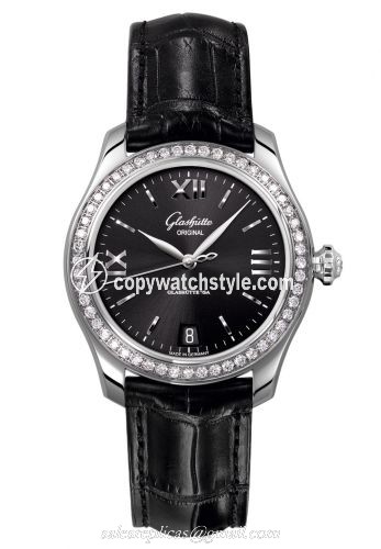 Glashutte Original Lady Serenade Stainless Steel / Diamond / Black / Alligator / Pin 1-39-22-20-22-44 Glashutte Original Lady Serenade Stainless Steel / Diamond / Black / Alligator / Pin 1-39-22-20-22-44
