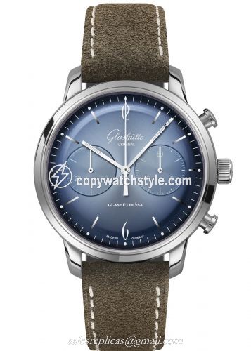 Glashutte Original Sixties Chronograph Stainless Steel / Green / Glacier Blue / Pin / Annual Edition 1-39-34-04-22-02 Glashutte Original Sixties Chronograph Stainless Steel / Green / Glacier Blue / Pin / Annual Edition 1-39-34-04-22-02