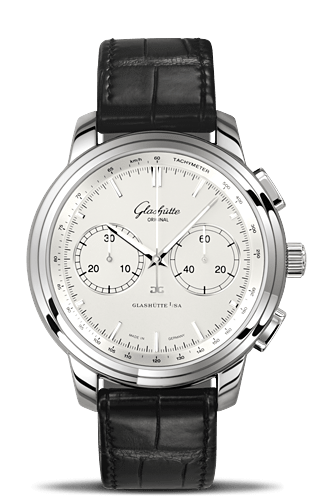 Glashutte Original Senator Chronograph XL Silver 1-39-34-21-42-04