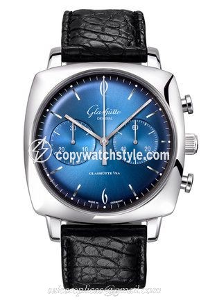 Glashutte Original Sixties Square Chronograph Stainless Steel / Ocean 1-39-34-22-32-04