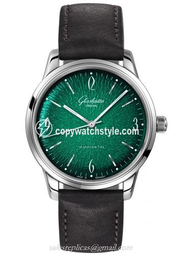 Glashutte Original Sixties Stainless Steel / Green / Calf / Pin / Annual Edition 1-39-52-03-02-04 Glashutte Original Sixties Stainless Steel / Green / Calf / Pin / Annual Edition 1-39-52-03-02-04