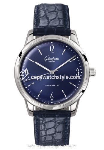 Glashutte Original Sixties Stainless Steel / Blue / Alligator / Pin 1-39-52-06-02-04 Glashutte Original Sixties Stainless Steel / Blue / Alligator / Pin 1-39-52-06-02-04
