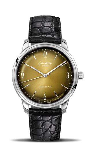 Glashutte Original Sixties Stainless Steel / Iconic Golden / Alligator 1-39-52-08-02-01 Glashutte Original Sixties Stainless Steel / Iconic Golden / Alligator 1-39-52-08-02-01