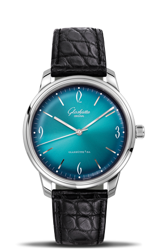 Glashutte Original Sixties Stainless Steel / Iconic Aqua / Alligator 1-39-52-09-02-01 Glashutte Original Sixties Stainless Steel / Iconic Aqua / Alligator 1-39-52-09-02-01