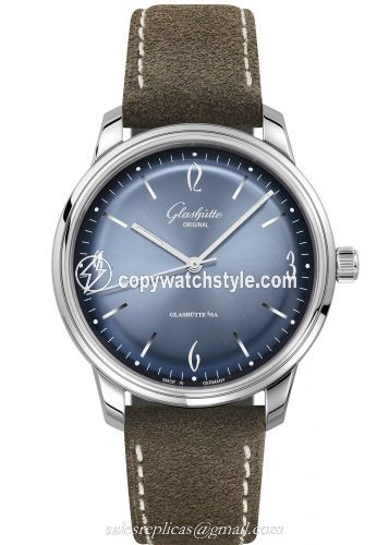 Glashutte Original Sixties Stainless Steel / Green / Glacier Blue / Pin / Annual Edition 1-39-52-14-02-04 Glashutte Original Sixties Stainless Steel / Green / Glacier Blue / Pin / Annual Edition 1-39-52-14-02-04