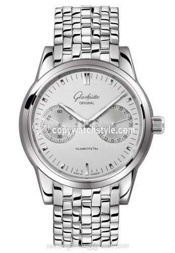 Glashutte Original Senator Hand Date Stainless Steel / Silver / Bracelet 1-39-58-02-02-14 Glashutte Original Senator Hand Date Stainless Steel / Silver / Bracelet 1-39-58-02-02-14