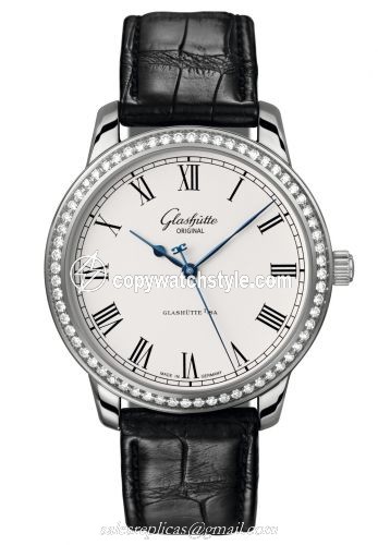 Glashutte Original Senator Automatic White Gold / Diamond / Silver / Alligator / Pin 1-39-59-01-12-04 Glashutte Original Senator Automatic White Gold / Diamond / Silver / Alligator / Pin 1-39-59-01-12-04