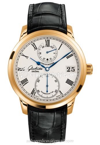 Glashutte Original Senator Chronometer Rose Gold / Silver / Alligator / Folding 1-58-01-01-01-04 Glashutte Original Senator Chronometer Rose Gold / Silver / Alligator / Folding 1-58-01-01-01-04