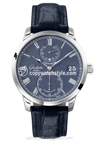Glashutte Original Senator Chronometer White Gold / Blue / Alligator / Folding 1-58-01-05-34-50 Glashutte Original Senator Chronometer White Gold / Blue / Alligator / Folding 1-58-01-05-34-50