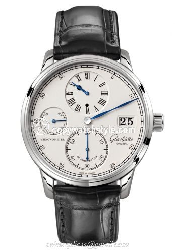 Glashutte Original Senator Chronometer Regulator White Gold / Silver / Alligator / Folding 1-58-04-04-04-01 Glashutte Original Senator Chronometer Regulator White Gold / Silver / Alligator / Folding 1-58-04-04-04-01