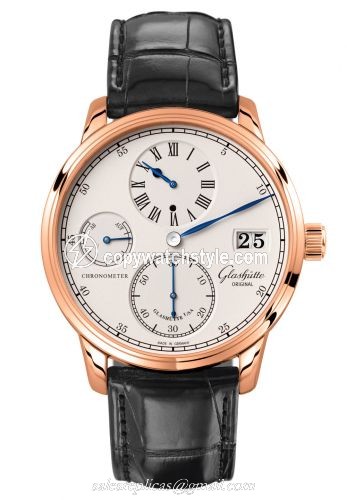 Glashutte Original Senator Chronometer Regulator Red Gold / Silver / Alligator / Folding 1-58-04-04-05-04 Glashutte Original Senator Chronometer Regulator Red Gold / Silver / Alligator / Folding 1-58-04-04-05-04