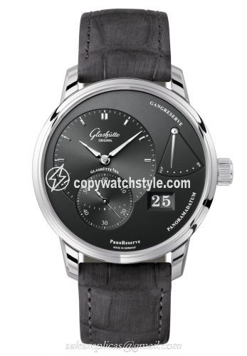 Glashutte Original PanoReserve Stainless Steel / Grey / Alligator / Pin 1-65-01-23-12-02 Glashutte Original PanoReserve Stainless Steel / Grey / Alligator / Pin 1-65-01-23-12-02