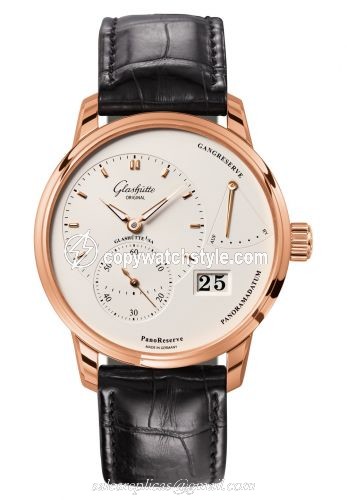 Glashutte Original PanoReserve Red Gold / Silver / Alligator / Pin 1-65-01-25-15-01