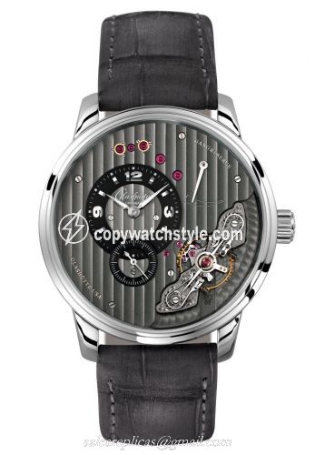 Glashutte Original PanoInverse Stainless Steel / Black / Alligator / Folding 1-66-06-04-22-50