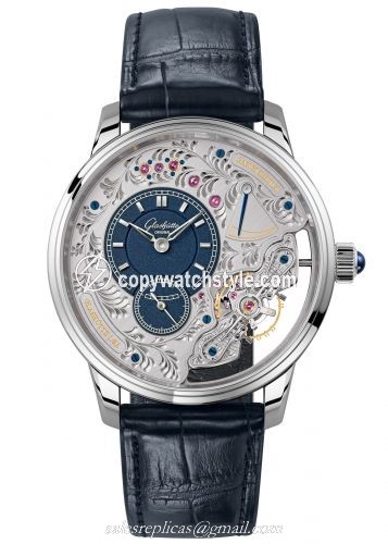 Glashutte Original PanoInverse Platinum / Blue / Alligator / Folding 1-66-08-01-03-50 Glashutte Original PanoInverse Platinum / Blue / Alligator / Folding 1-66-08-01-03-50
