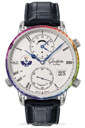 Glashutte Original Senator Cosmopolite White Gold / Rainbow / Alligator / Folding 1-89-02-01-40-50 Glashutte Original Senator Cosmopolite White Gold / Rainbow / Alligator / Folding 1-89-02-01-40-50