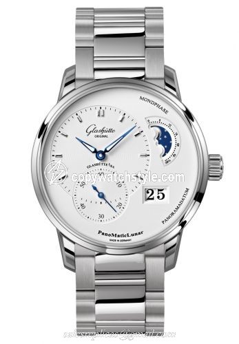 Glashutte Original PanoMatic Lunar Stainless Steel / Silver / Bracelet 1-90-02-42-32-24 Glashutte Original PanoMatic Lunar Stainless Steel / Silver / Bracelet 1-90-02-42-32-24