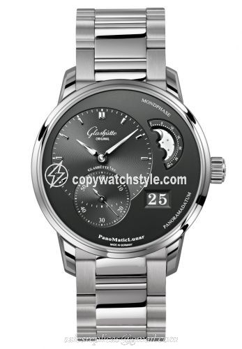 Glashutte Original PanoMatic Lunar Stainless Steel / Grey / Bracelet 1-90-02-43-32-24