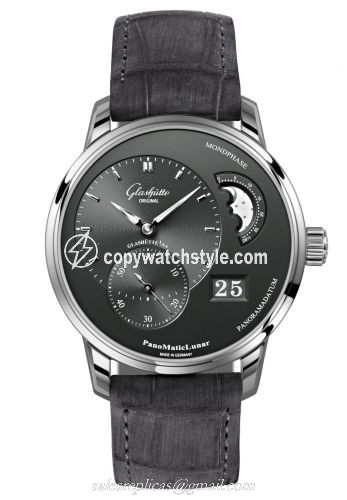 Glashutte Original PanoMatic Lunar Stainless Steel / Grey / Alligator / Folding 1-90-02-43-32-50 Glashutte Original PanoMatic Lunar Stainless Steel / Grey / Alligator / Folding 1-90-02-43-32-50