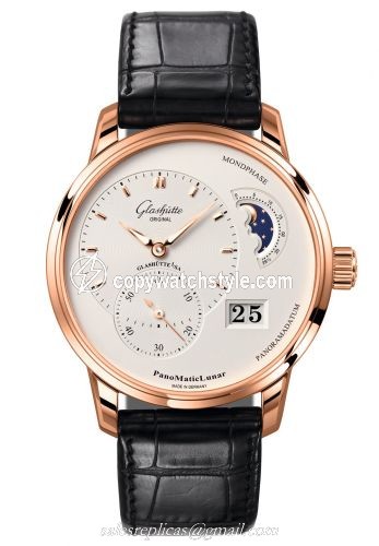 Glashutte Original PanoMatic Lunar Red Gold / Silver / Alligator / Folding 1-90-02-45-35-50