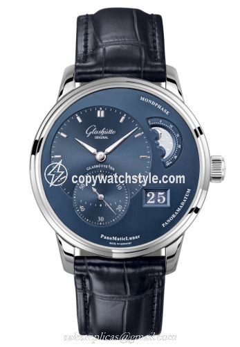 Glashutte Original PanoMatic Lunar Stainless Steel / Blue / Alligator / Folding 1-90-02-46-32-35 Glashutte Original PanoMatic Lunar Stainless Steel / Blue / Alligator / Folding 1-90-02-46-32-35
