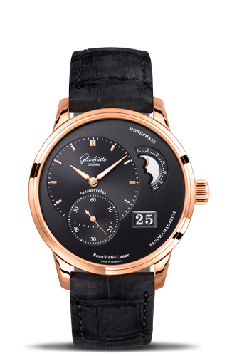 Glashutte Original PanoMatic Lunar Red Gold / Black / Alligator / Folding 1-90-02-49-35-31