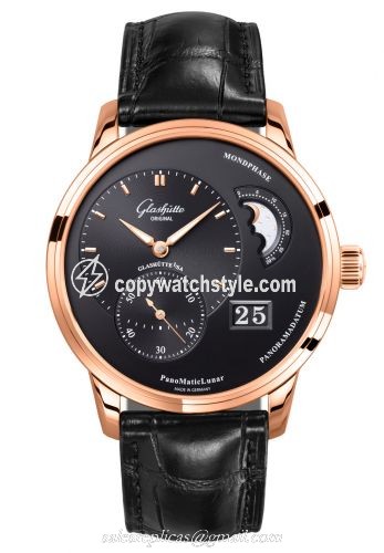 Glashutte Original PanoMatic Lunar Red Gold / Black / Alligator / Folding 1-90-02-49-35-50