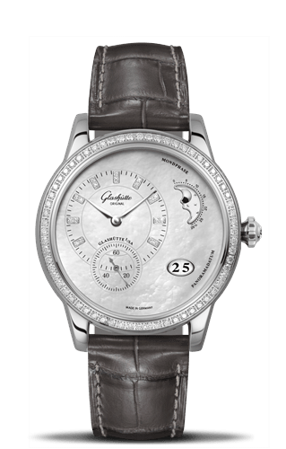 Glashutte Original PanoMatic Luna Stainless Steel / Diamond / MOP / Alligator / Pin 1-90-12-01-12-02 Glashutte Original PanoMatic Luna Stainless Steel / Diamond / MOP / Alligator / Pin 1-90-12-01-12-02