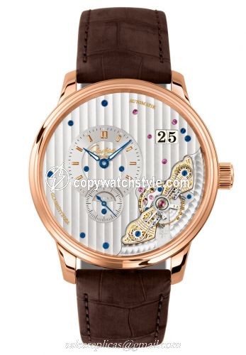 Glashutte Original PanoMaticInverse Red Gold / Silver / Alligator / Folding 1-91-02-01-05-50 Glashutte Original PanoMaticInverse Red Gold / Silver / Alligator / Folding 1-91-02-01-05-50