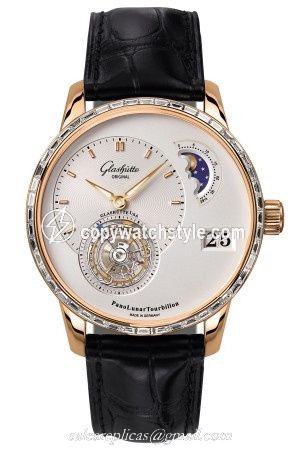 Glashutte Original PanoLunar Tourbillon Red Gold / Baguette / Silver / Alligator / Folding 1-93-02-05-50-50 Glashutte Original PanoLunar Tourbillon Red Gold / Baguette / Silver / Alligator / Folding 1-93-02-05-50-50