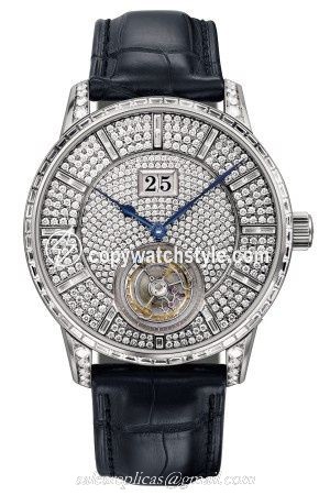 Glashutte Original Senator Tourbillon White Gold / Paved / Alligator / Folding 1-94-03-06-40-30