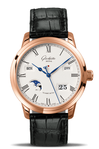Glashutte Original Senator Perpetual Calendar Red Gold / Silver / Alligator 100-02-22-05-05 Glashutte Original Senator Perpetual Calendar Red Gold / Silver / Alligator 100-02-22-05-05