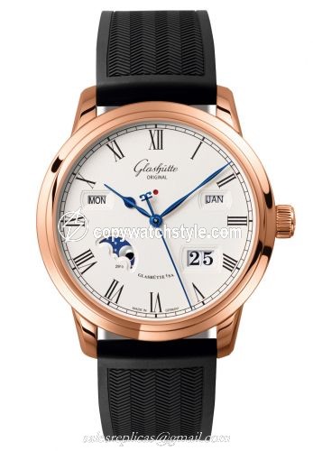 Glashutte Original Senator Perpetual Calendar Red Gold / Silver / Rubber / Folding 100-02-22-05-53 Glashutte Original Senator Perpetual Calendar Red Gold / Silver / Rubber / Folding 100-02-22-05-53
