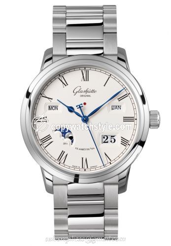 Glashutte Original Senator Perpetual Calendar Stainless Steel / Silver/ Bracelet 100-02-22-12-14 Glashutte Original Senator Perpetual Calendar Stainless Steel / Silver/ Bracelet 100-02-22-12-14