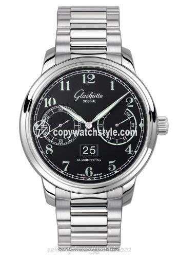 Glashutte Original Senator Observer Stainless Steel / Black / Bracelet 100-14-07-02-70 Glashutte Original Senator Observer Stainless Steel / Black / Bracelet 100-14-07-02-70