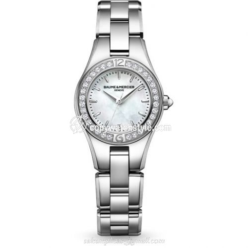 Baume & Mercier Linea 27mm Quartz MOP / Diamond Bezel 10013 Baume & Mercier Linea 27mm Quartz MOP / Diamond Bezel 10013