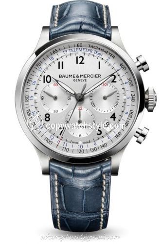 Baume & Mercier Capeland Chronograph 44 Silver / Alligator 10063 Baume & Mercier Capeland Chronograph 44 Silver / Alligator 10063