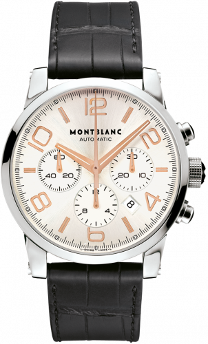 Montblanc Timewalker Chronograph Automatic Silver / Red Gold Numerals 101549 Montblanc Timewalker Chronograph Automatic Silver / Red Gold Numerals 101549